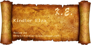 Kindler Elza névjegykártya
